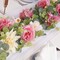 Artificial Pink Flower Garland Decor, 6.07Ft Dahlia Garland Eucalyptus Greenery (Pink)